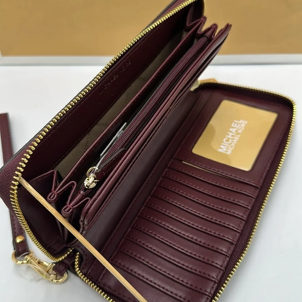 MICHAEL KORS Leather Large Continental Wristlet Phone Case Wallet Exotic Print